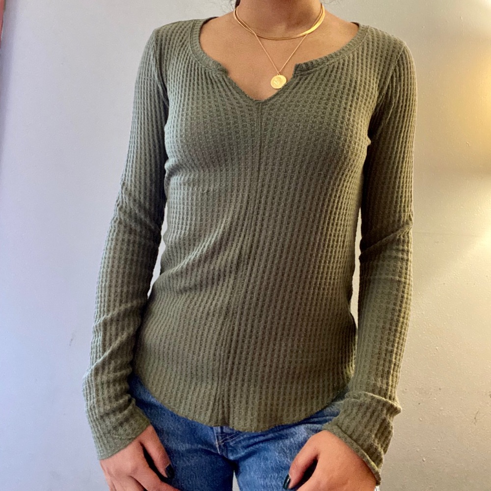 Waffle knit top